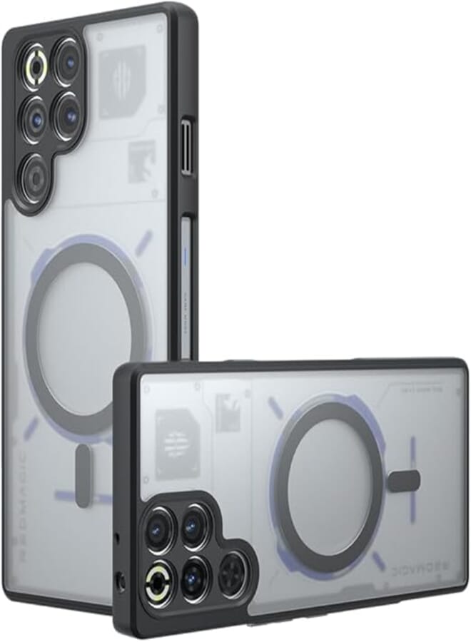 GQ Magnetic Phone Case for Red Magic 11 Pro/11 Pro+| Mag-Safe Compatible | N52 Magnetic Core with 38 Magnetic Points | Shockproof TPU Bezel + PC Back | Translucent Matte Black